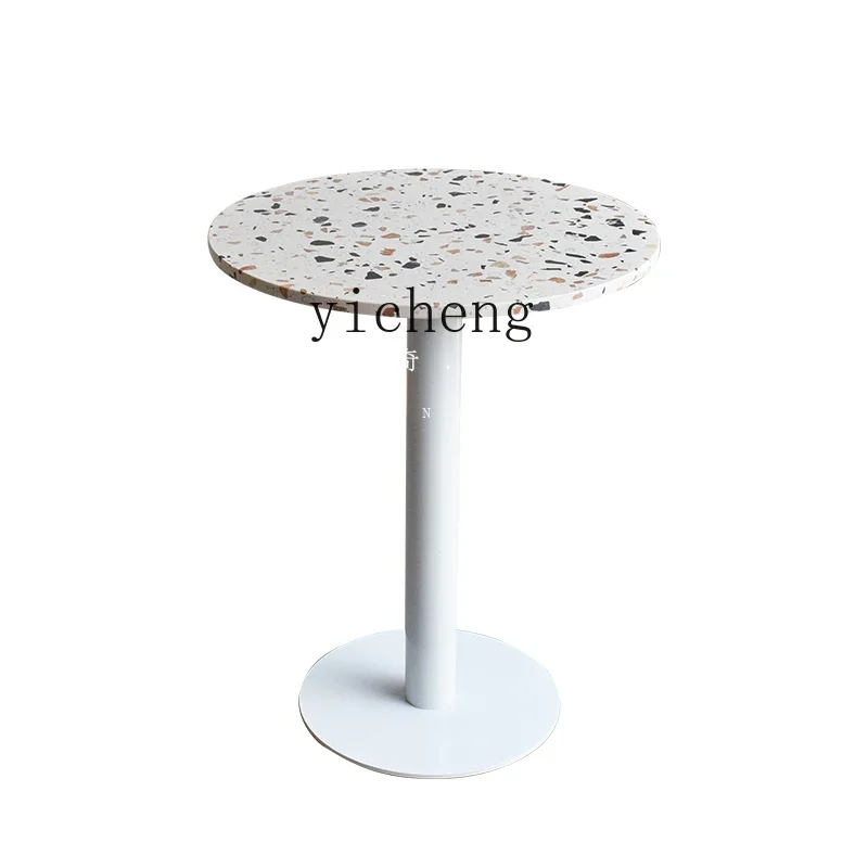 ZZf Terrazzo Dining Table Milk Tea Shop Dessert Shop Cafe Conference Table Commercial Restaurant Table