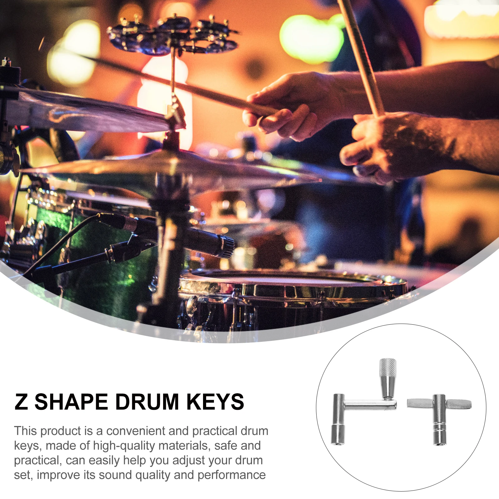 

4 Pcs Drum Key Accessories Keys Suite Set Accessory Kit Wrench Z Shape Metal