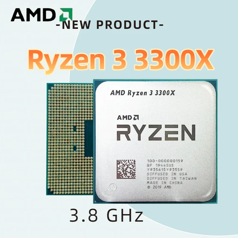 

AMD Processor Ryzen 3 3300X R3 3300X 3.8 GHz Quad-Core Eight-Thread 65W CPU L3=16M 100-000000159 Socket AM4 65W