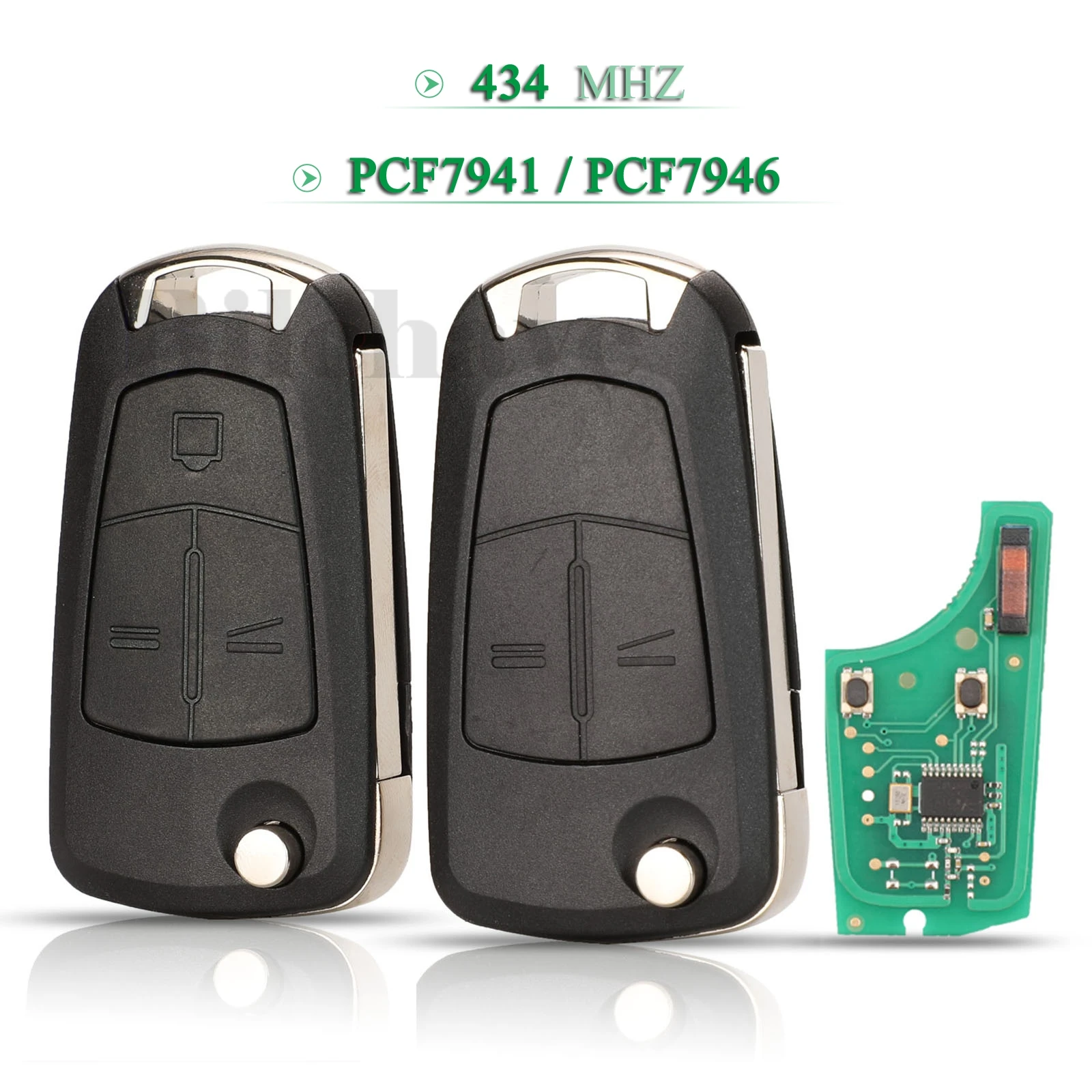 

jingyuqin 5pcs For Opel Astra H 2004-2009 Zafira B 2005-2013 Fob 2/3 Buttons 434Mhz PCF7941/46 Chip Flip Smart Remote Car Key