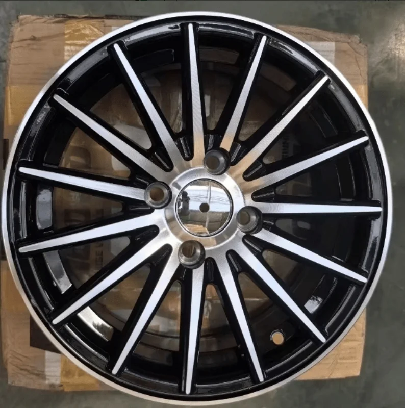 14 Inch OEM Sport Alloy Wheels Silver Black Blade Radiating Spoke For Mini Hatchback 4x100 Compact Car Rims