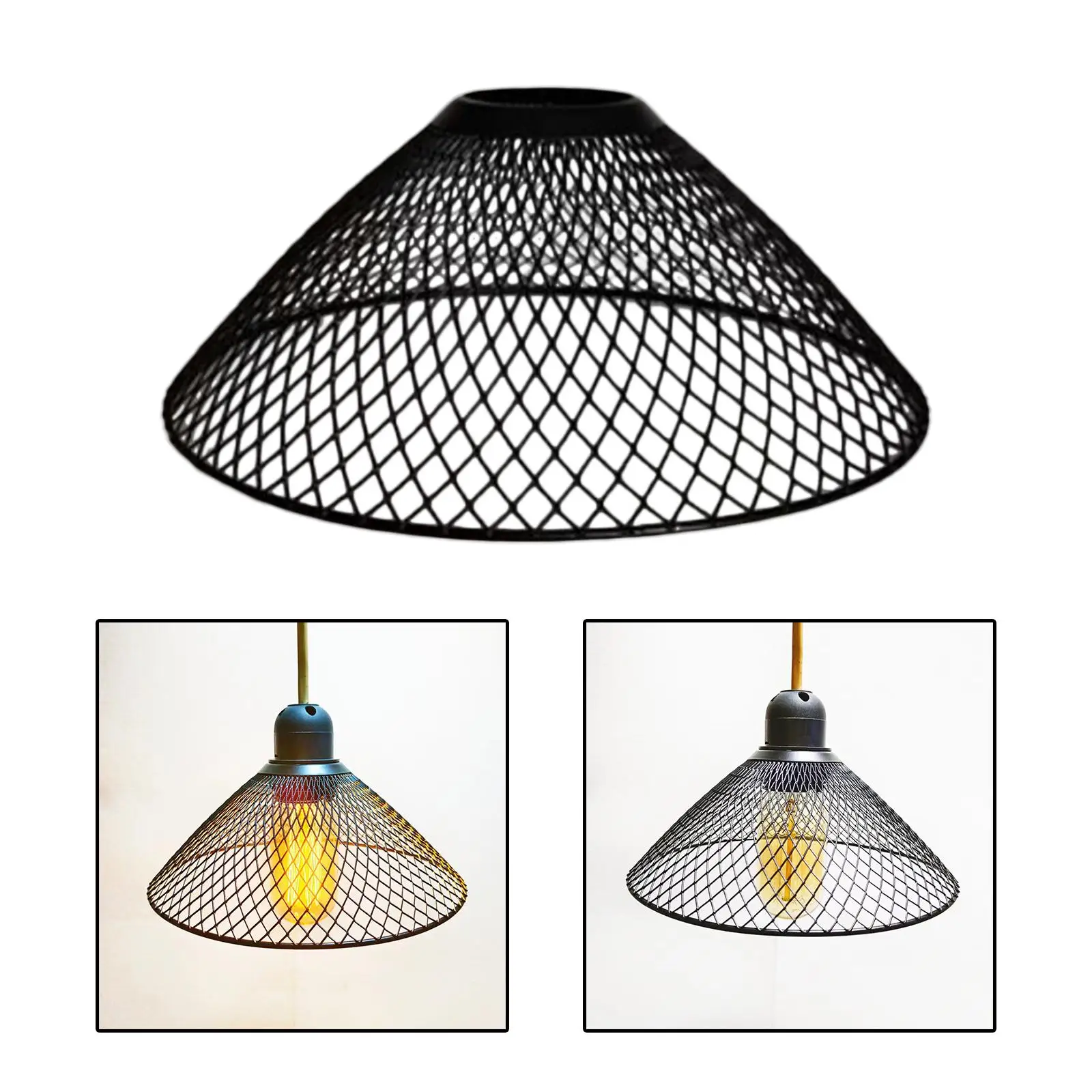 Iron Pendant Lamp Shade Ceiling Light Shade Vintage Pendant Light Cover Fixture for Dining Room Bedroom Home Kitchen