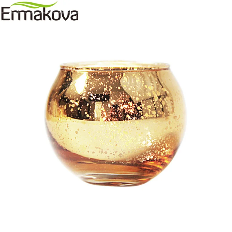 ERMAKOVA Glass Candle Holder Votive Mercury Glass Tealight Candle Holder Wedding Parties Hotel Cafe Bar Home Decoration