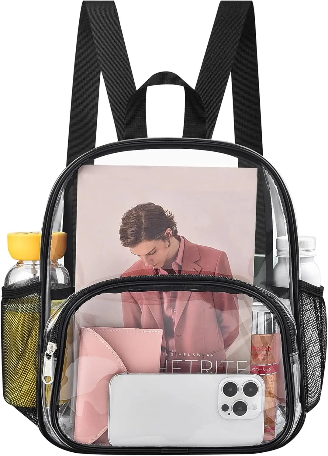 

Clear Backpack for Stadium Events Stadium Approved Clear Backpack 12x12x6 with Front Pocket for Concert Sport Fashion Women Back