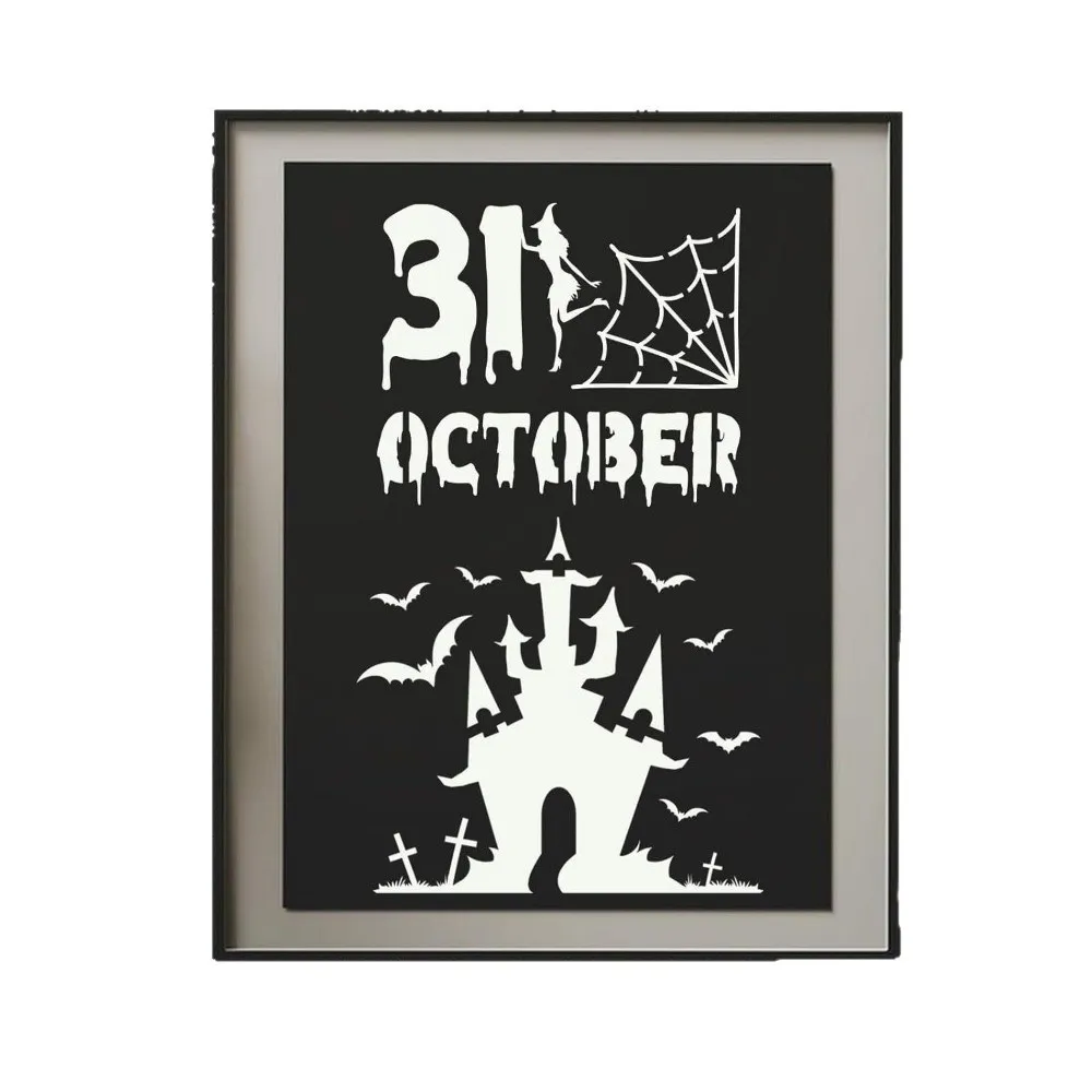 80pcs Halloween Painting Stencils PET Spider Web Party DIY Decor Template Pumpkin Ghost Reusable Wall Paint Template Door Decor