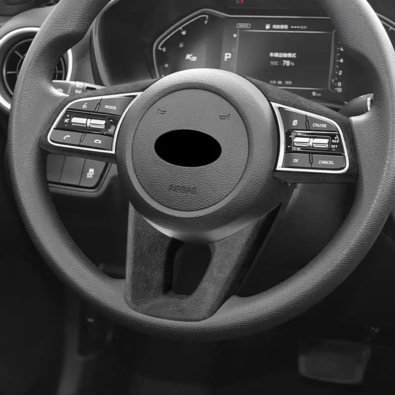 

For Kia K3 Forte Cerato (2019-2021) Car Steering Wheel Cover + Gear Shift Boot Made of Alcantara Interior Tuning Accessory Set