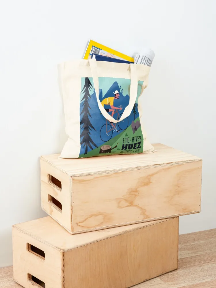 L'Alpe D'Huez Cyclist poster Tote Bag great bag Big bag for beach canvas shopping