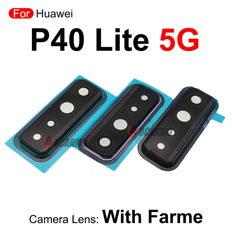 1 قطعة عدسة الكاميرا الخلفية مع إصلاح الإطار لهواوي P40 لايت 5G ميان مجلس اللوحة الأم غطاء حامل استبدال أجزاء