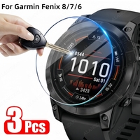 3PCS Tempered Glass For Garmin Watch Fenix 7 7S 7X 6 6S 6X Pro Anti Scratch Protective Film for Fenix 8 7 6 Screen Protector