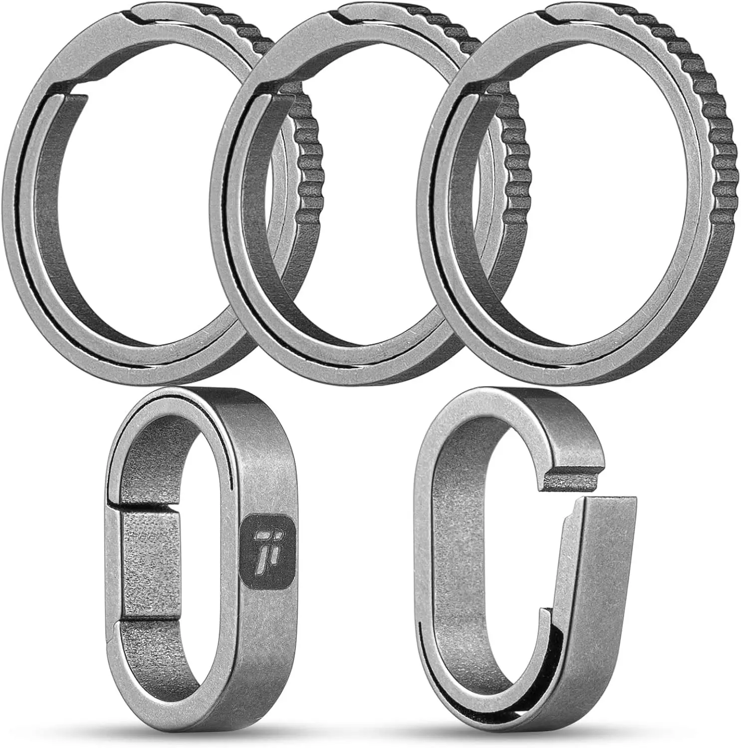 TISUR  pcs mini titanium easy open key rings, 3 pcs 0.86 in titanium side-push keyrings,Titanium Key Chain Rings