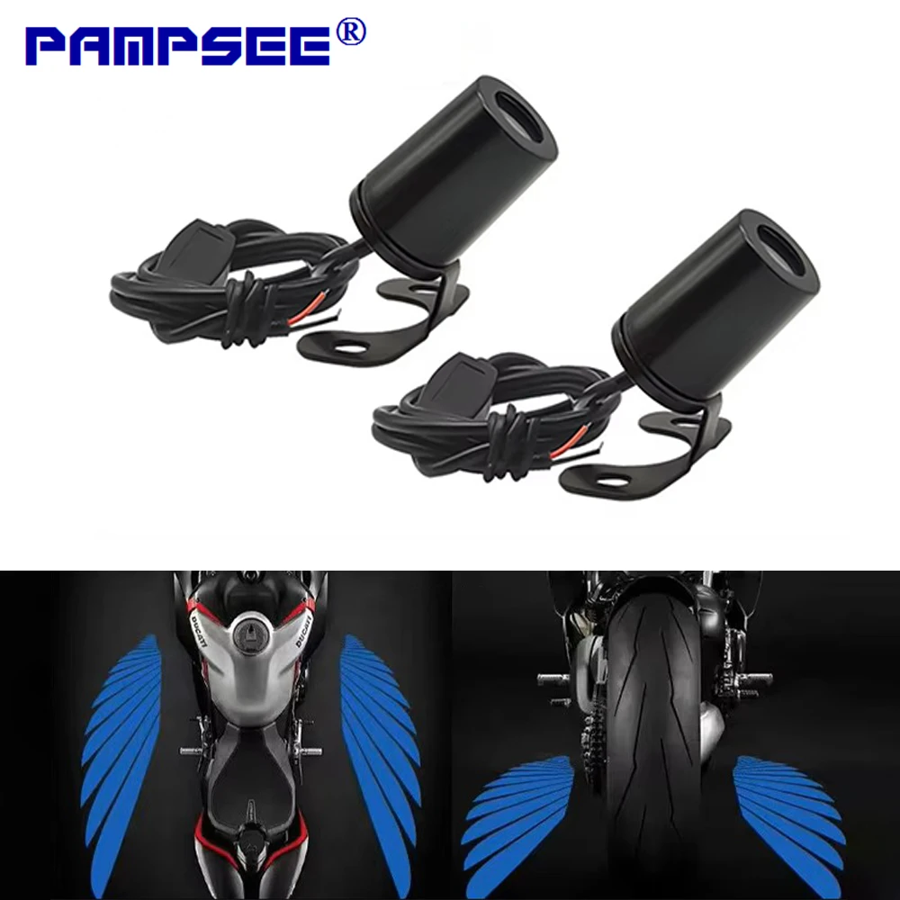 2Pcs Motorcycle Angel Wings LED Light Projector Motorcycle Scooter Modification Decorative Ambient Light