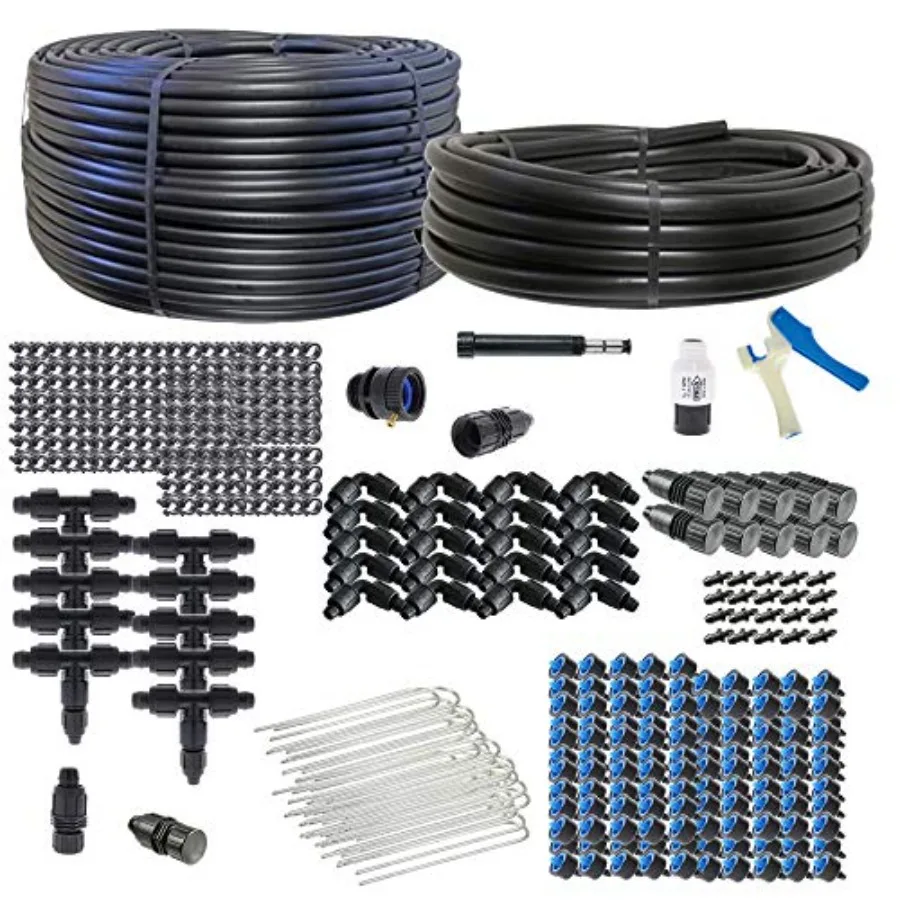 

Drip Irrigation Kit for Vineyard - Standard Size UV-Resistant Polyethylene Black Easy-Install with Pressure Regulator and Filte