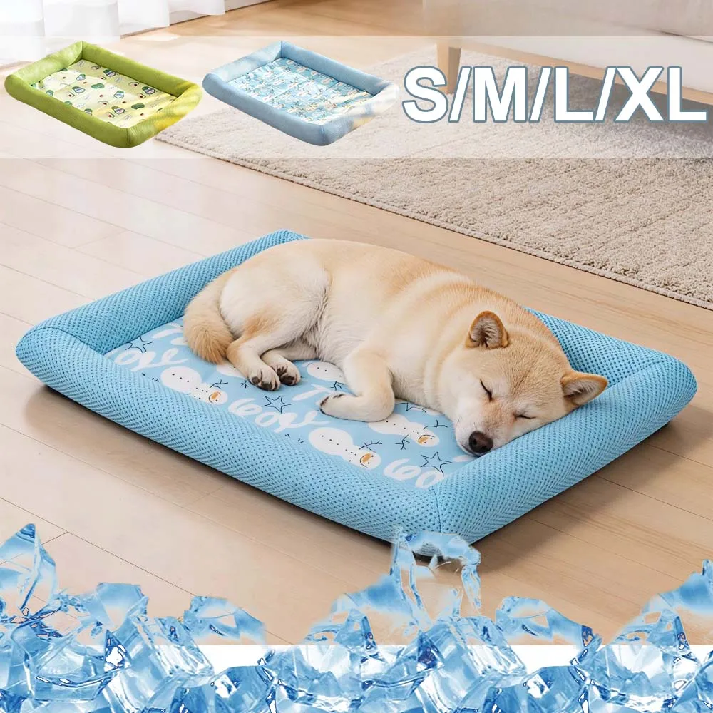 

1PC Cooling Puppy Bed Waterproof Kitten Cushions Summer Non-Slip Bottom Pets Sleeping Pads for Small Medium Large Breeds Dogs