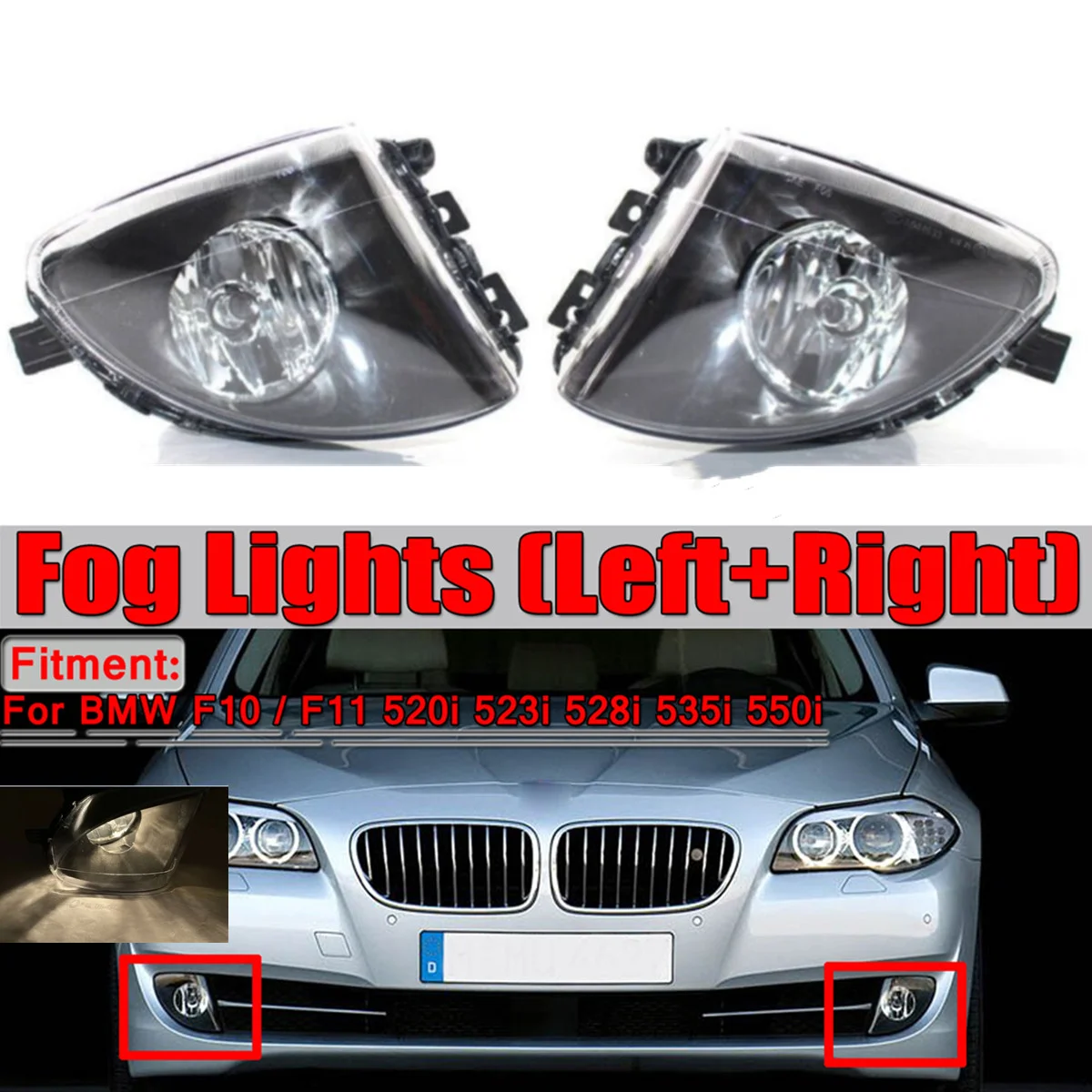 

Противотуманные фары для BMW 5 серии F10 F11 F18 520d 523li 525li 530li 2010-2014, противотуманные фары, противотуманные фонари 63177216886