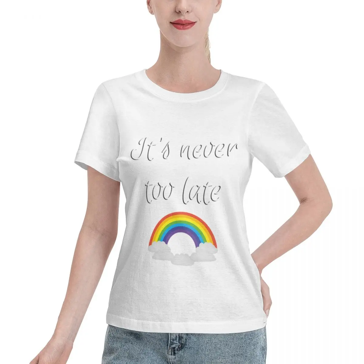Must Have It S Never Too Late Women's T-shirt French Style Aesthetic Women Top