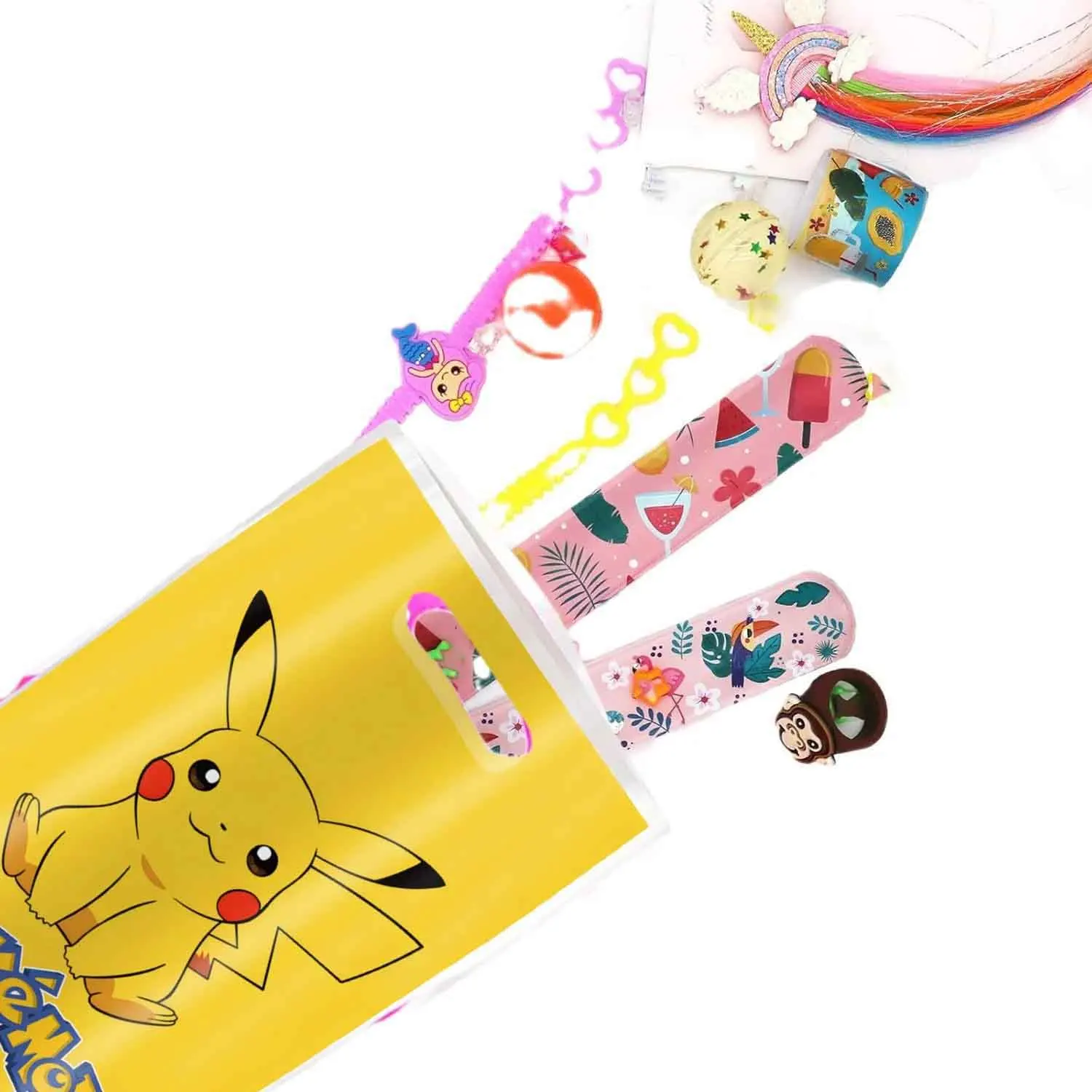 10–50 Stück Pokémon-Geschenktüten zum Geburtstag, Plastiktüten für Süßigkeiten und Schatzsuche mit Griffen, geeignet für Partygeschenke und Werbegeschenke – Detail 4