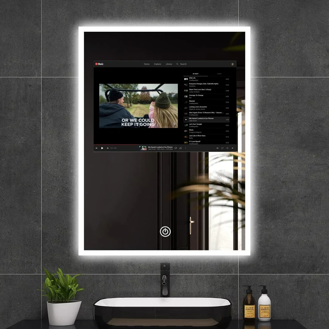 New Style Vanity Unit Bathroom Smart Led Bathroom Mirror With Speaker And Radio Touch Screen Led Bath Smart Mirror For Bathroom