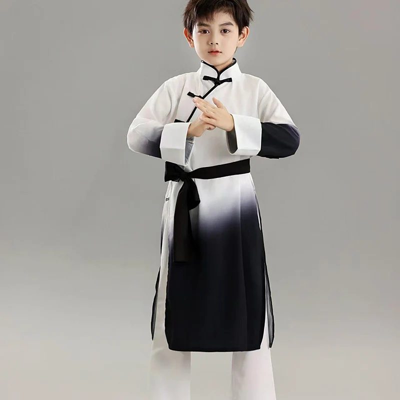 Children's New Arrival Tai Chi Suit Kung Fu Uniform School Sports Team Exercise Performance Wear Chinese Ink Painting Style Stag