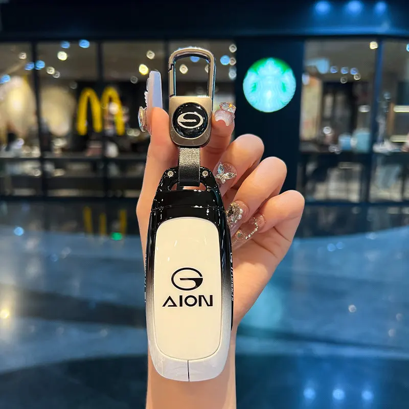 

For GAC Aion Y/Plus/580/V/Trumpchi SMAX 2026 Zinc Alloy Key Case Remote Key Cover, Anti-Scratch Protective Shell with Keychain