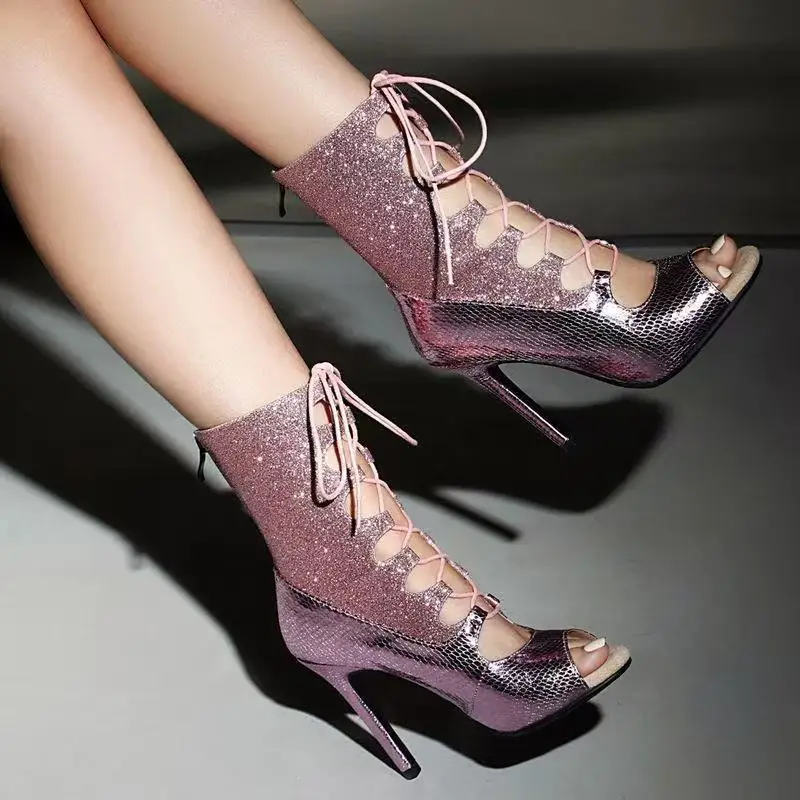 

2026 New Women Sandals Elegant High Heels Sexy Pole Dance Shoes Woman Trend Luxury Shoes Ballroom Modern Tango Plus Size Sandals