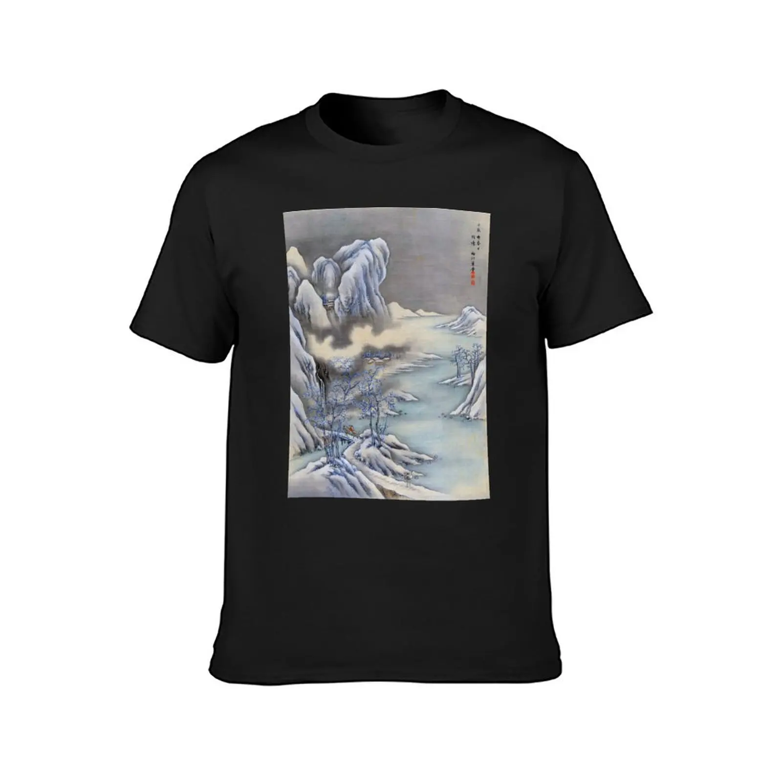 Winter Scene (Restored Japanese Artwork) T-Shirt new edition kawaii clothes boys whites customs design your own men clothings