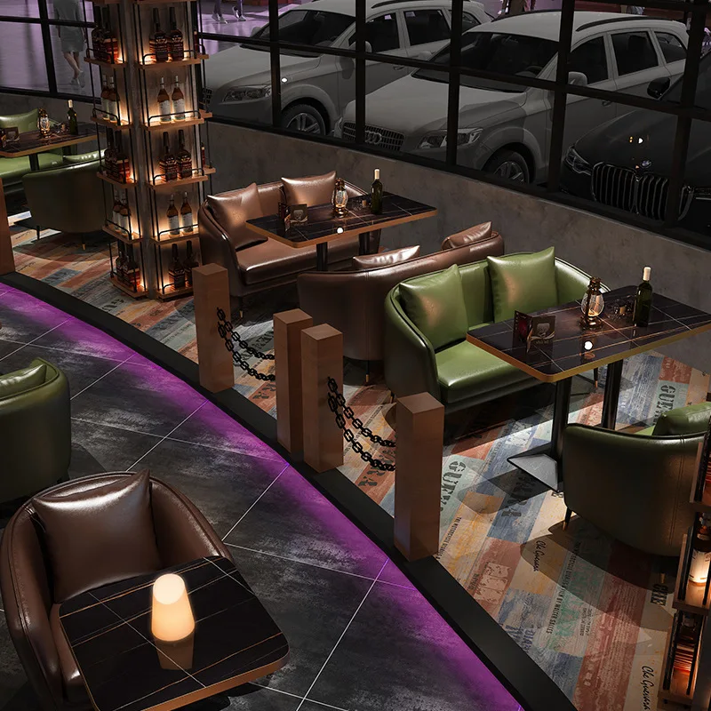 Bar Sofa Table And Chair Customized Size Leather Restaurant Coffee Shop KTV Booth Seating For Dining Room