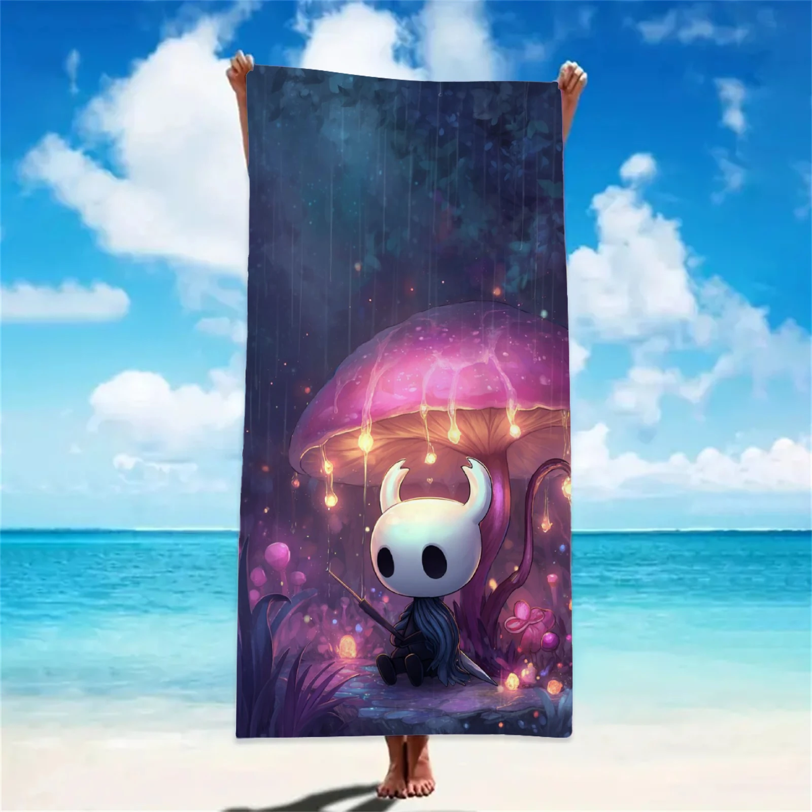 H-Hollow K-Knight Beach Towel Custom Towel 3D Print Super Absorbent Quick-dry for Summer Vacation Outdoor Camping Perfect Gift