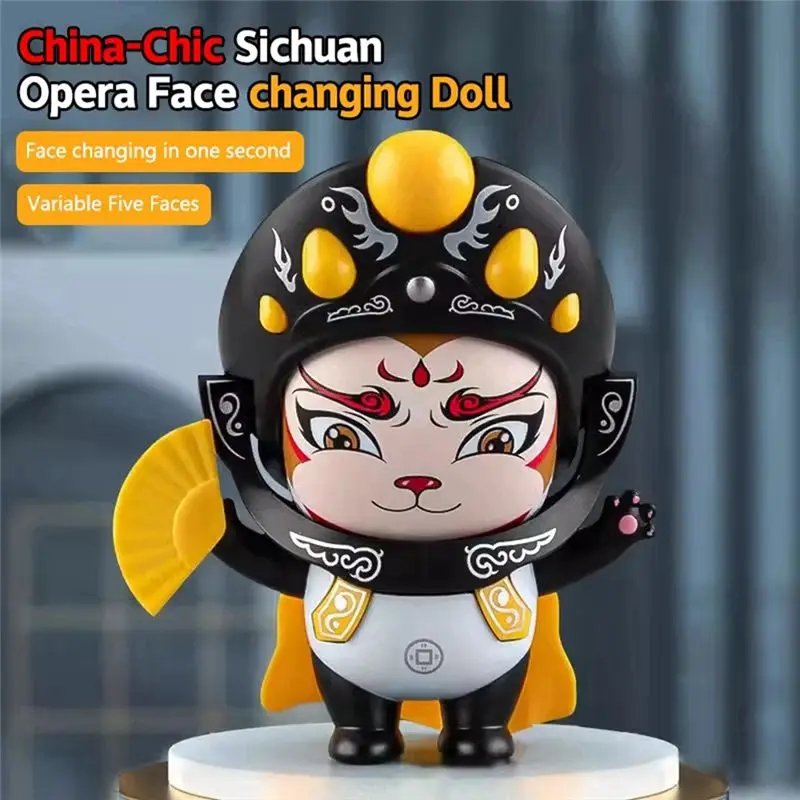 Y51A Face-Changing Sichuan Opera for Panda , Traditional Cultural Ornaments, Office Desktop Decoration, ABS Peking Opera Mask