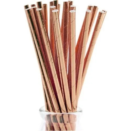 Party Copper Bright Paper Straws 20 cm 25 Pcs