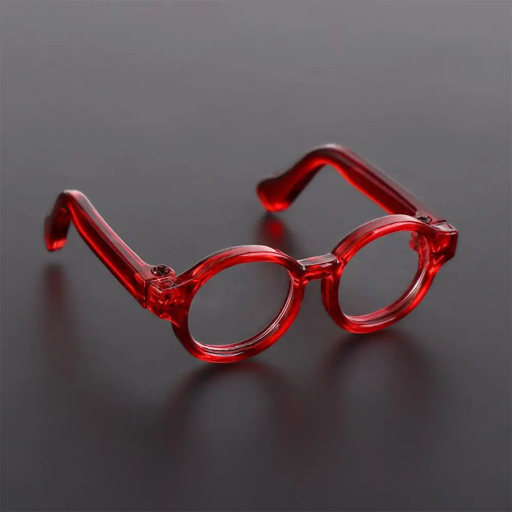 

Lovely Plastic Doll Mini Glasses Multi-color Miniature Round Frame Glasses Doll Eyeglasses Doll Ornament