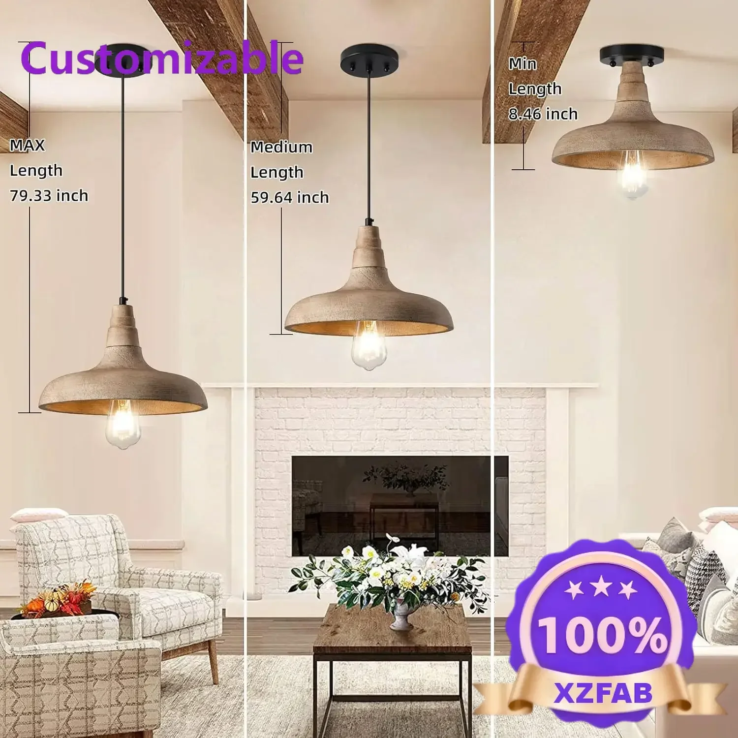 Factory Direct 2026 Creative and simple American country wood ceiling dual-purpose light bar counter corridor entrance clothing