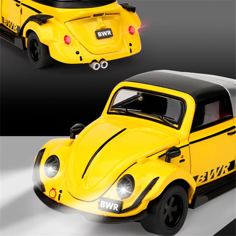 1:32 Kever Type 1 Alloy Gemodificeerd Breedwagen Sportwagenmodel Die-cast Metal Klassieke Auto's Automodel Geluid Licht Kinder Speelgoed Cadeau