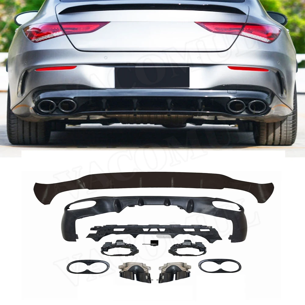 VACOMUL PP Rear Diffuser Bumper Lip Spoiler Exhaust for Mercedes Benz W118 C118  CLA180 CLA200 CLA250 CLA35 CLA45 AMG 2020 2021