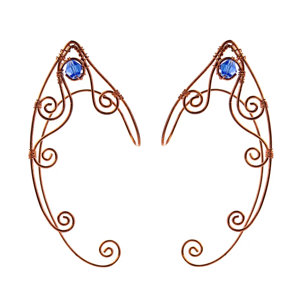 1Pair Vintage Ear Cuffs Clip-on Wrap Earrings Lightweight Elf Fairy Non Piercing for Women Ear Cuffs Ears