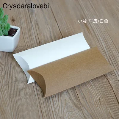 

50pcs Large Kraft Craft Paper Jewelry Pack pillow Box Gift packaging Box wedding,Wedding Party Candy pillow Packaging Box