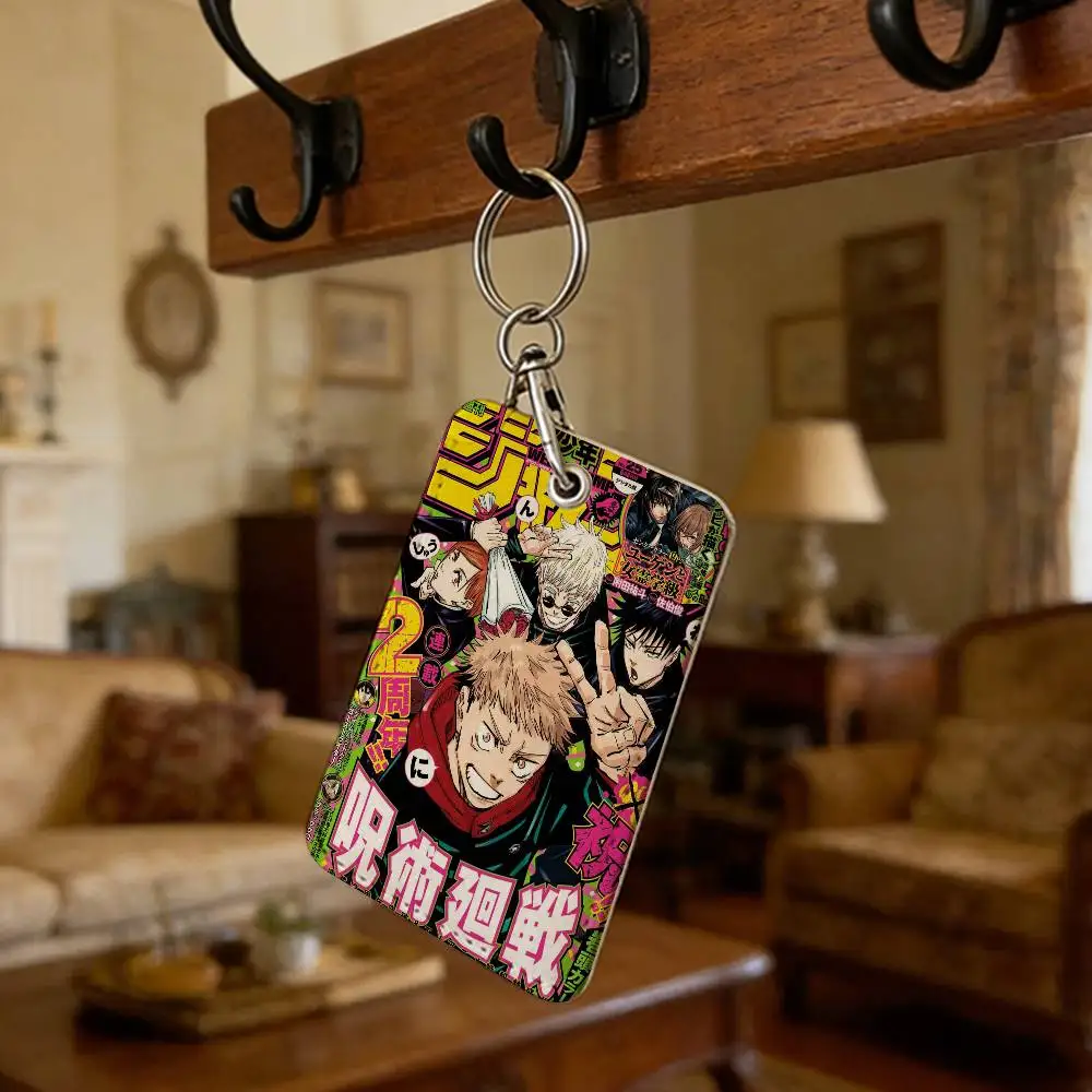 Anime J-Jujutsu K-Kaisen Bank Card,Subway, Bus Card Holder Keychain Key Ring Door Access Tags ID Card Case Keychain Access - view 4
