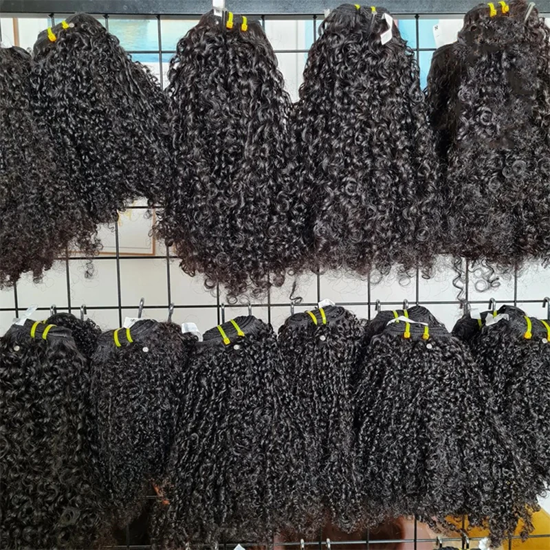 Bundel rambut manusia keriting pixie Vietnam mentah pemanjangan rambut manusia keriting ikal virgin perruque ditarik ganda pixie India 100g