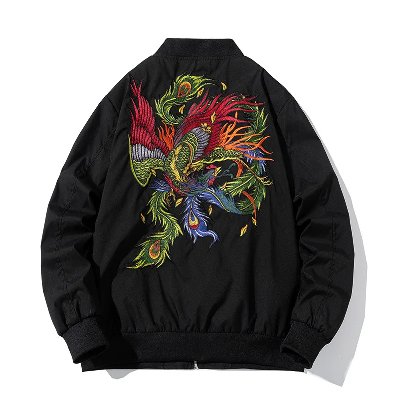 

Мужская куртка-бомбер с вышивкой Brand Embroidery Jacket Sukajan Phoenix MA1, модная уличная одежда для мужчин, весна-осень