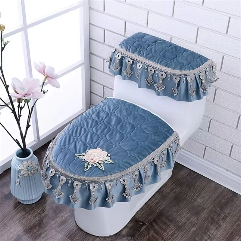 

Однотонный новый комплект для унитаза: простая накладка на сиденье, универсальный чехол на крышку унитаза, подушка для сидения в ванной комнате