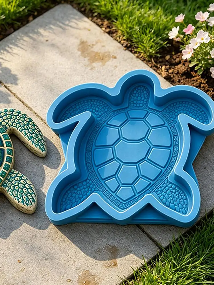 Reusable Ocean Theme Garden Art Mold.DIY Garden Path Cement Mould Sea Turtle Octopus HaimaPattern Concrete Mold