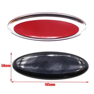 1 pçs novo ford 145mm alumínio logotipo dianteiro do carro grade dianteira amortecedor traseiro porta traseira tronco adesivo emblema estilo acessórios 12 principais vendas emblema ford - №5