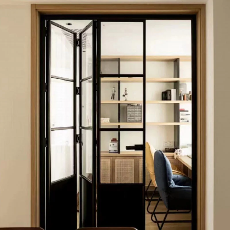 

Изготовленные на заказ легкие звукоизоляционные огнестойкие панорамные стеклянные алюминиевые двойные складные двери от производителя