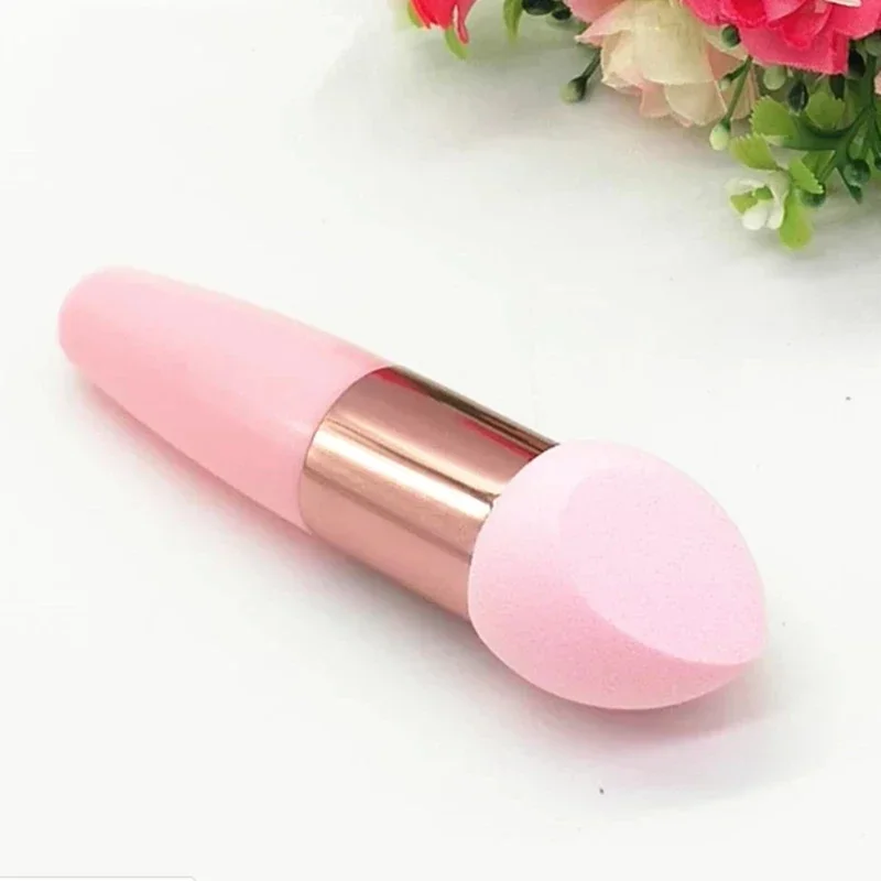 Éponge de poudre de fond de teint pour femme, éponge de beauté, bouffée cosmétique, pinceaux de maquillage pour le visage, outils avec poignée, pièce plus lente, 1PC