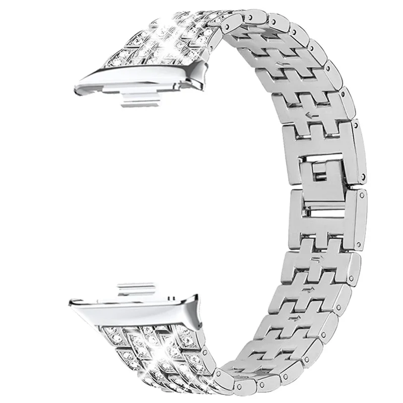 สําหรับ Redmi นาฬิกา 4 เพชรโลหะสร้อยข้อมือสําหรับ Xiao mi mi Band 9 Pro นาฬิกา Correas reloj สําหรับ xiaomi mi band 8 pro Watchband