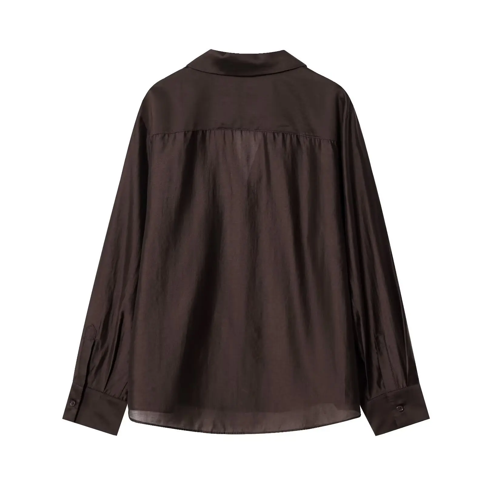 Nova moda outono casual manga longa gola virada para baixo bolsos bordados único breasted cor sólida camisa solta, 3 cores