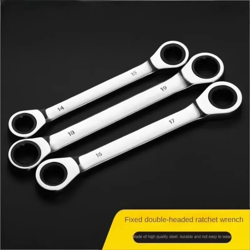 Chrome Vanadium Ring Double Head Ratchet Wrench Reversible 8-9-10-12-13-14-15-16-17-18-19mm Ratchet Combination Spanner Set