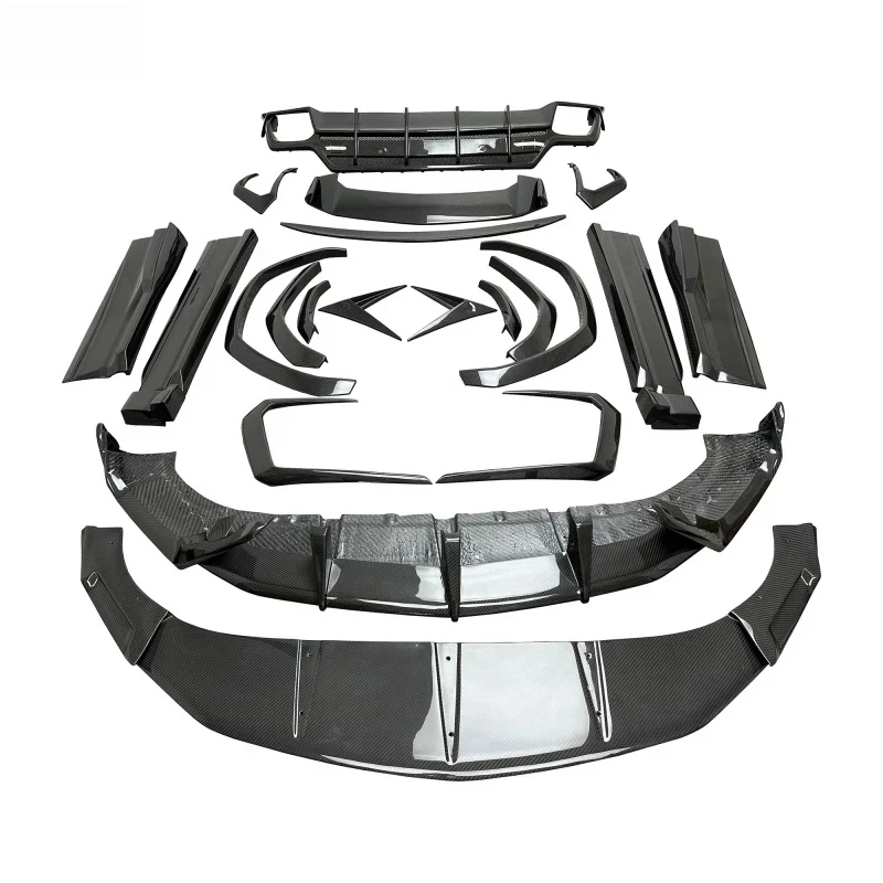 ThrustWorks Premium Accsori Dry Carbon Fiber Car Topcar Style Conversion Body Kit Hood Front Lip Spoiler Rear Diffuser Durle