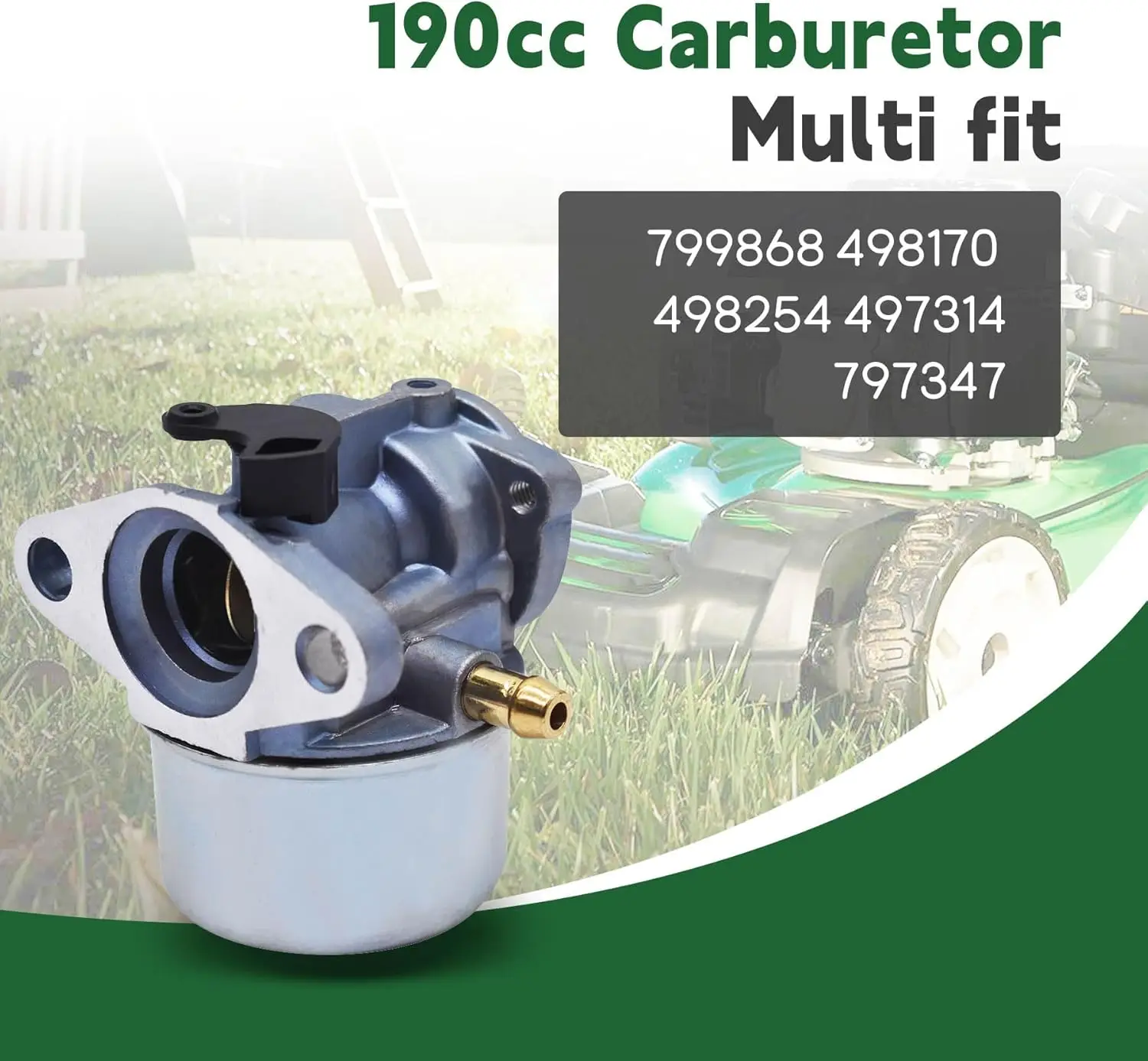799868 Carburetor-Assy Replacement for 498170 498254 497314 6-6.75HP Engine Replacement for Murray Craftsman Snapper 22