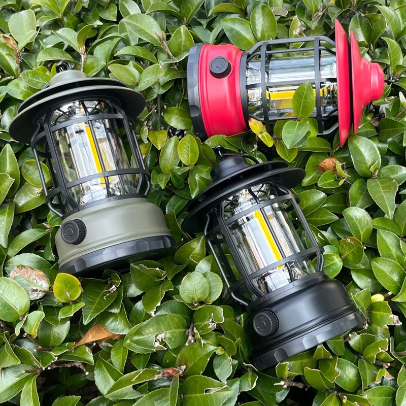 Portatile multifunzionale luce ricaricabile o batteria Retro dimmerabile tenda da campeggio torcia da viaggio illuminazione esterna nuovo