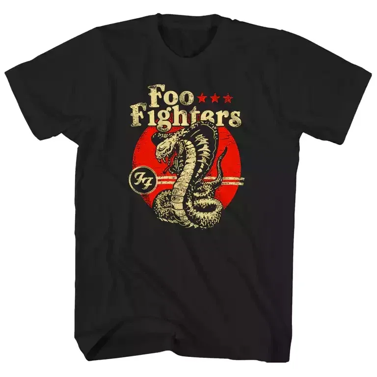 Foo Fighters Cobra T Shirt Mens Rock and Roll Music Classic Band Tee American Oversized Short-sleeved Men Women Street Top